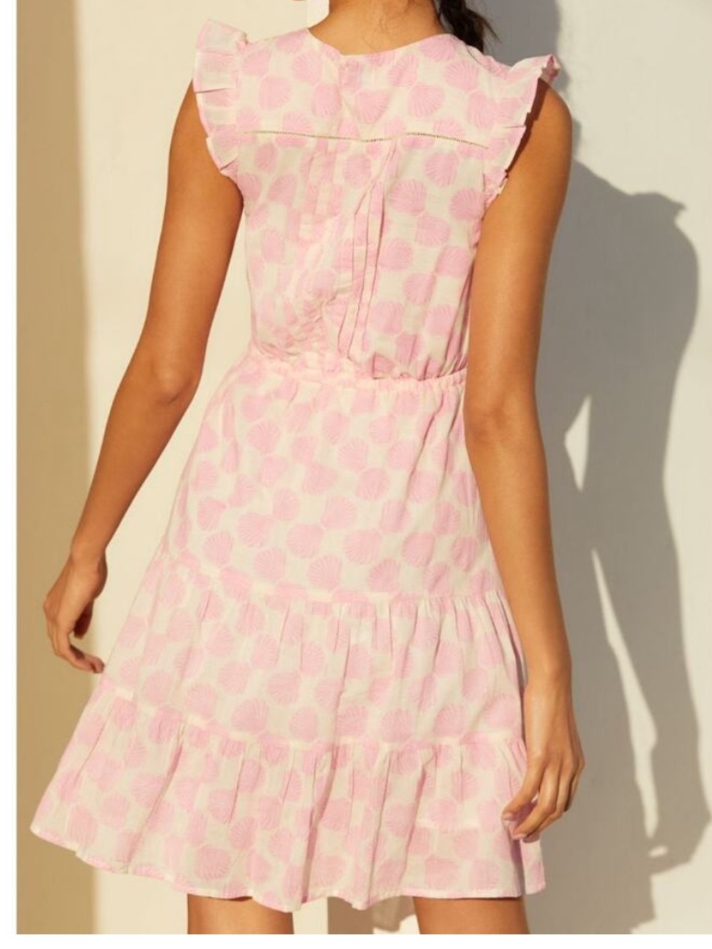 NWT Mer St. Barth Giselle Mini Dress Pink Ruffle shells XS - Picture 3 of 11